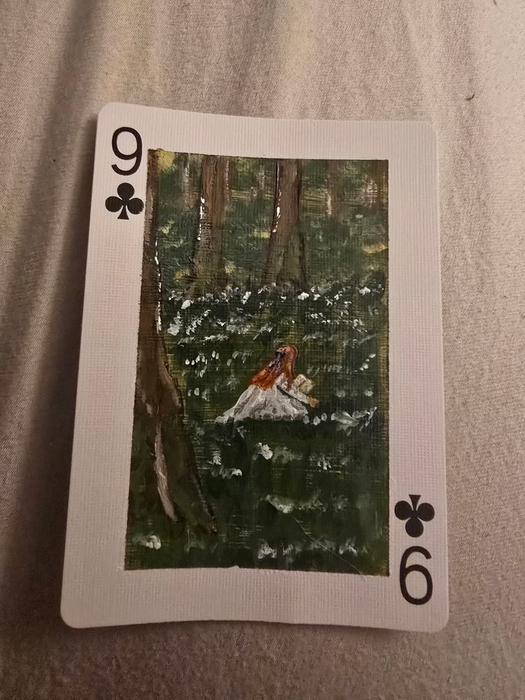  "Reading among the wild flowers" Miniature ACEO 